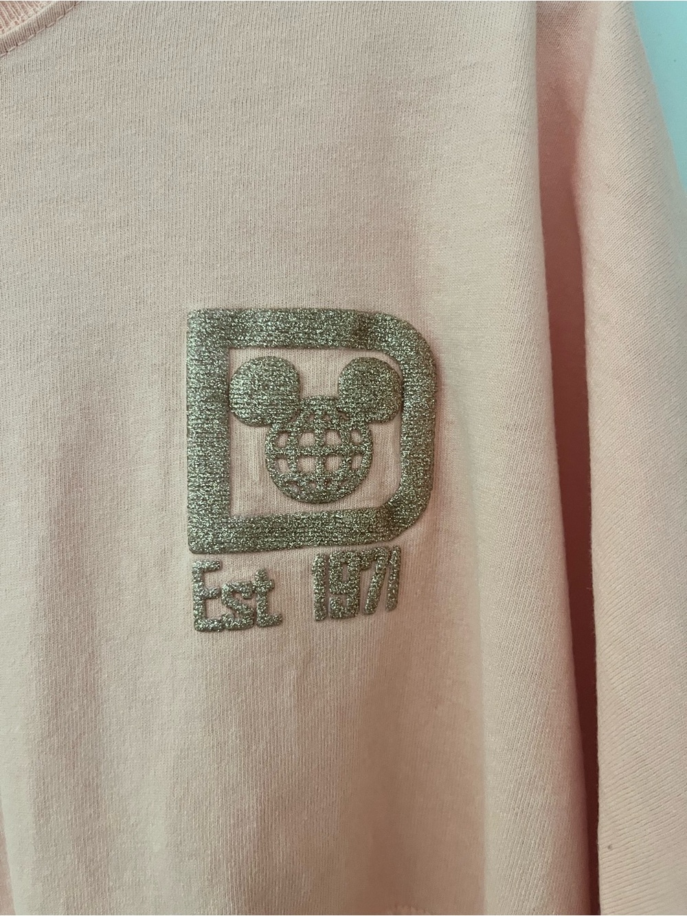 Disney Parks Spirit Jersey Walt Disney World Rose Gold Glitter Pink M - Picture 4 of 14